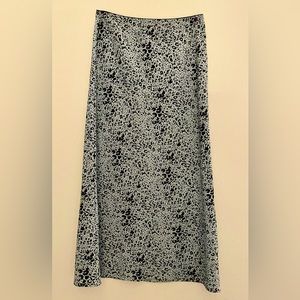 Leopard MIDI Skirt - Blue/Blk